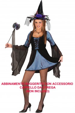 Costume da fata gotica azzurra e nera