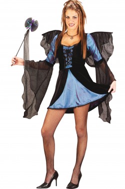 Costume da fata gotica azzurra e nera