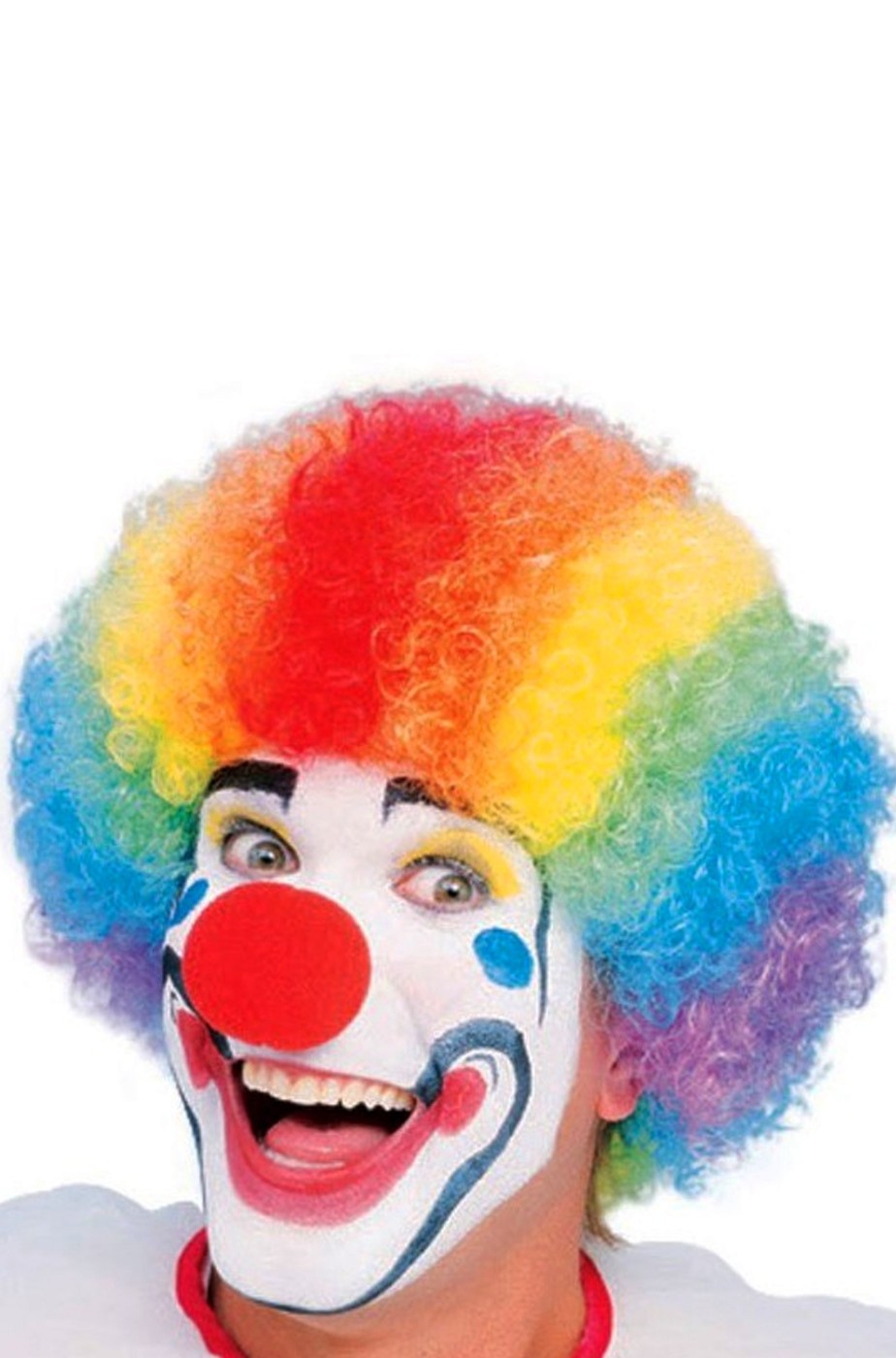 Parrucca clown corta afro riccia multicolor Parrucca clown corta afro riccia multicolor
