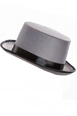 Cilindro grigio in feltro altezza 13 cm