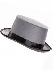 Cilindro grigio in feltro altezza 13 cm