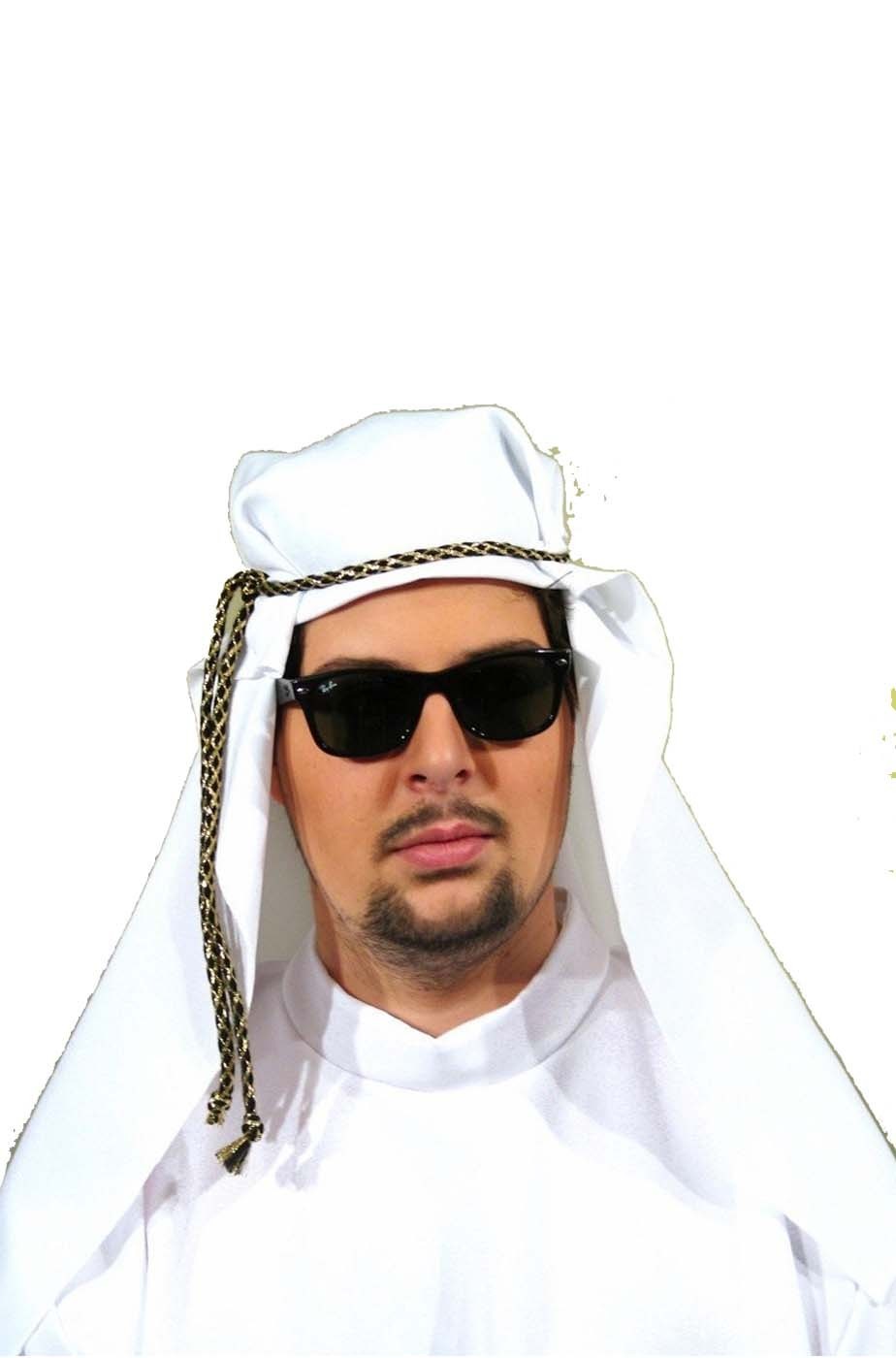 Cappello bianco da sceicco o principe arabo