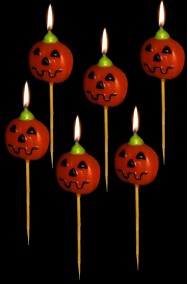 Stuzzicadenti segnaposto candelina Halloween a zucca