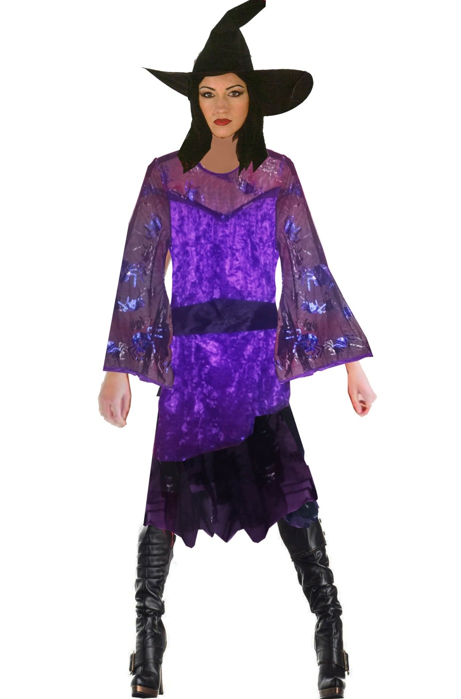 Lungo Ondulato Nero Parrucca donna Costume Celebrità icona Adulti Costume Accessorio