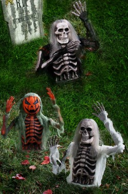 Decorazione Halloween da giardino:set di tre scheletri
