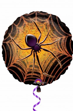 Palloncino Halloween prismatico da gonfiare a elio 45cm ragno