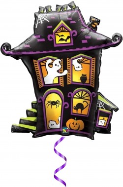 Palloncino Halloween grande casa stregata da gonfiare a elio
