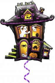 Palloncino Halloween grande casa stregata da gonfiare a elio