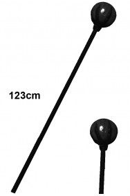Bastone mago negromante nero Malefica malefizia con sfera. 123cm lungh.Sfera 10cm diam. in plastica