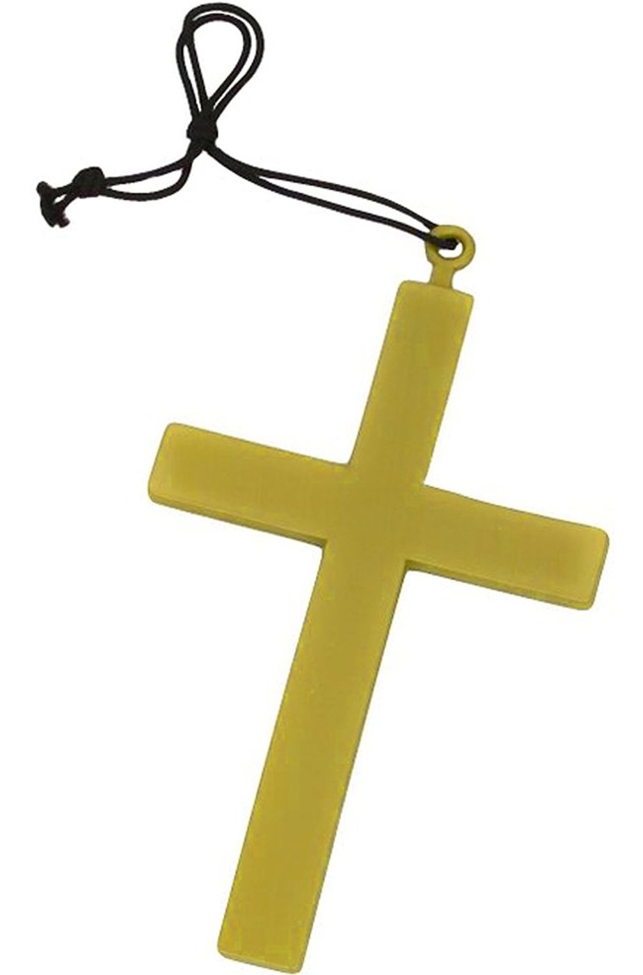 Croce in plastica da prete, monaco, frate color legno cm 20x 13