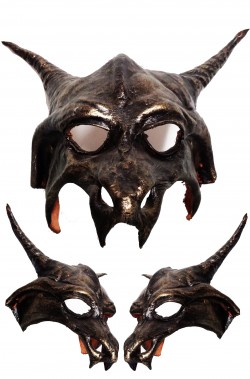 Maschera Diavolo Satana Astarot in cuoio realizzata a mano