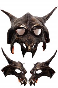 Maschera Diavolo Satana Astarot in cuoio realizzata a mano