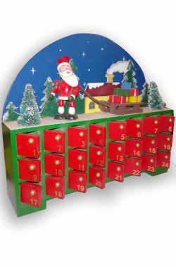 Calendario dell'Avvento Natale perpetuo riutilizzabile in stoffa e legno