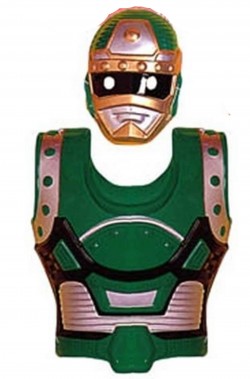 Set Power Ranger armatura pettorale e maschera bambino verde