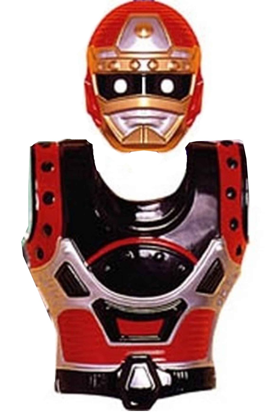 Set Power Ranger armatura pettorale e maschera bambino nero e rosso