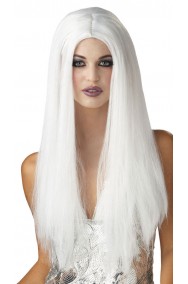Parrucca lunga bianca liscia e luminosa