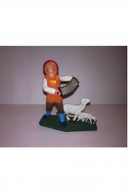 Figurina Presepe in plastica (cm 7 o 10 s.q.) Pastore con fisarmonica
