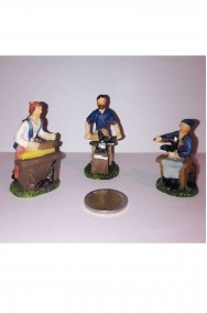 Figurina Presepe in plastica (cm 5,5) Set tre mestieri