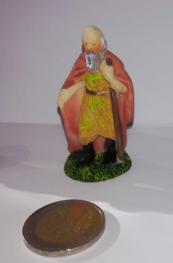 Figurina Presepe in plastica (cm 5,5) mendicante