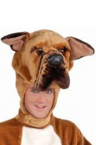 Costume da cane adulto marrone con testa