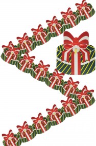 Striscione ghirlanda festone di Natale in carta pacchi regalo verdi