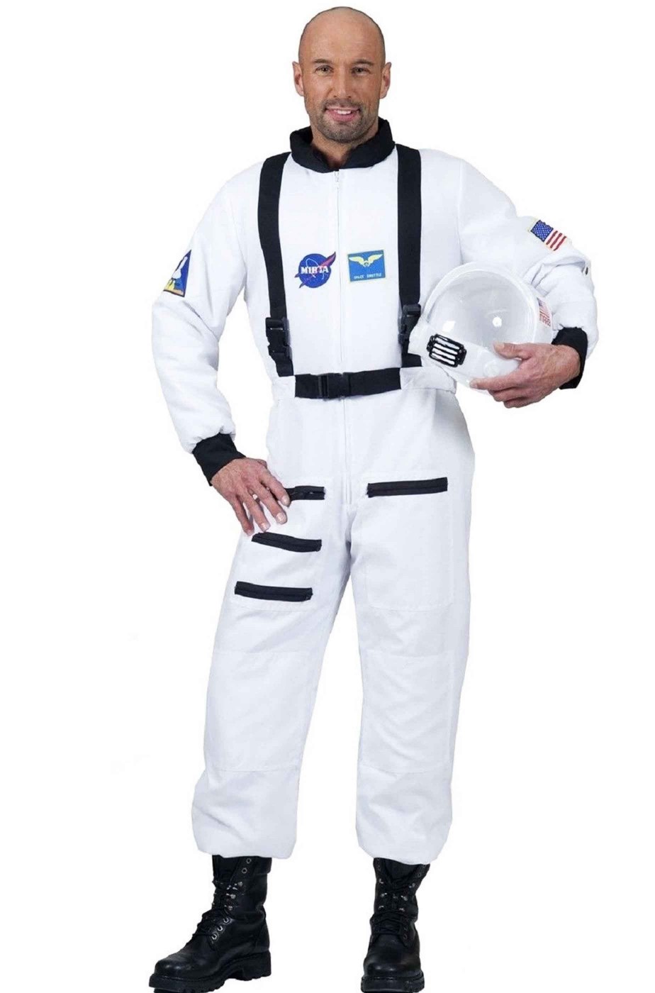 Vestito di carnevale da astronauta tuta Space Shuttle bianca adulto