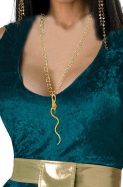 Collana lunga egiziana Cleopatra con pendente a serpente