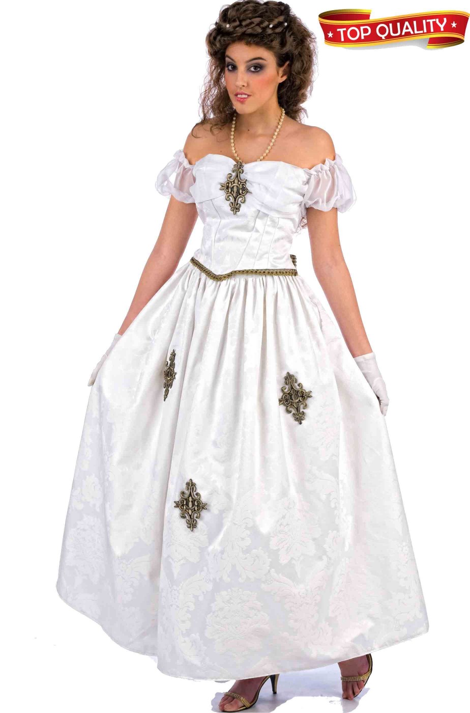 Vestito di Carnevale Principessa donna adulta Dama Bianca