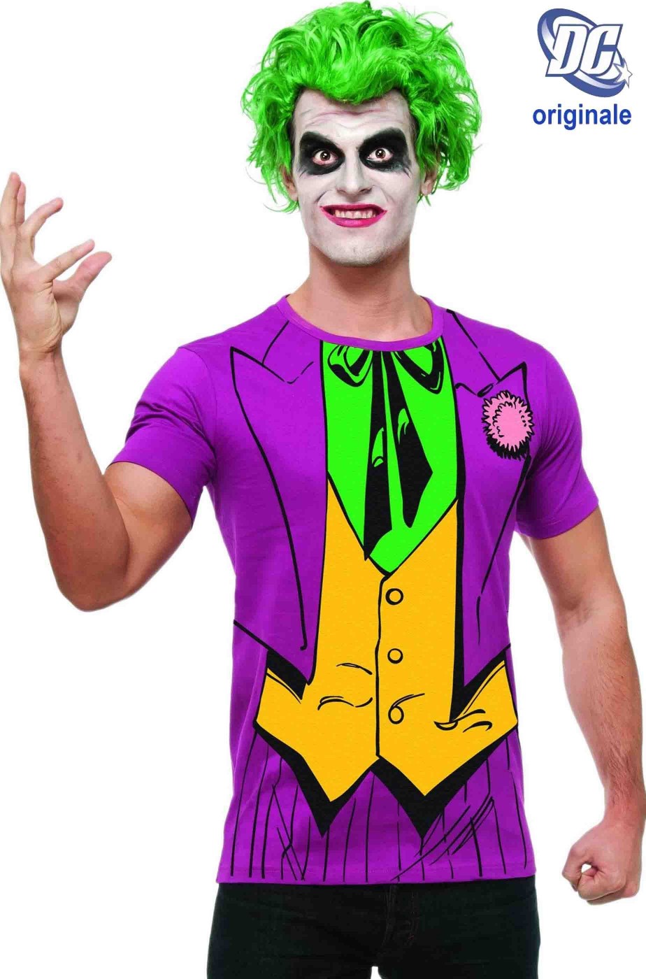 T-shirt DC Comics Joker con parrucca