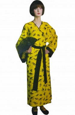 Costume da cinese adulta  giallo e nero