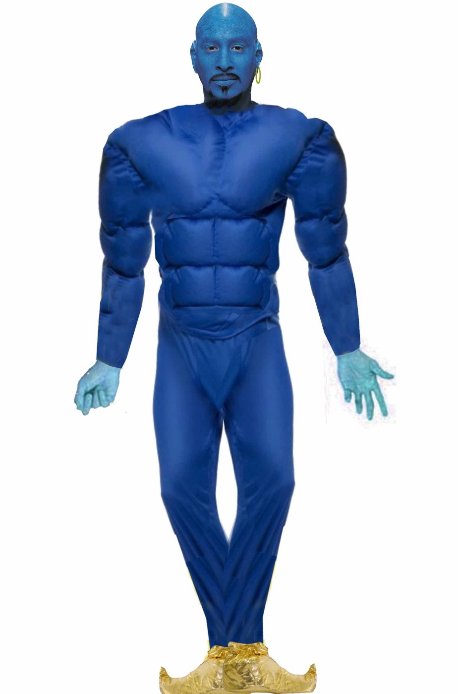 Vestito di Carnevale uomo tuta blu per fare il genio di aladdin