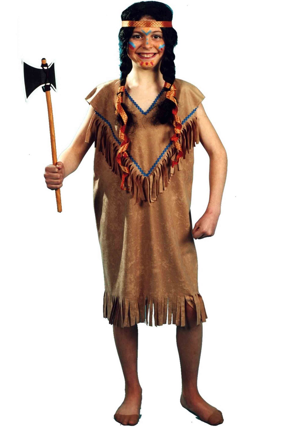 Costume carnevale Bambina Indiana marrone