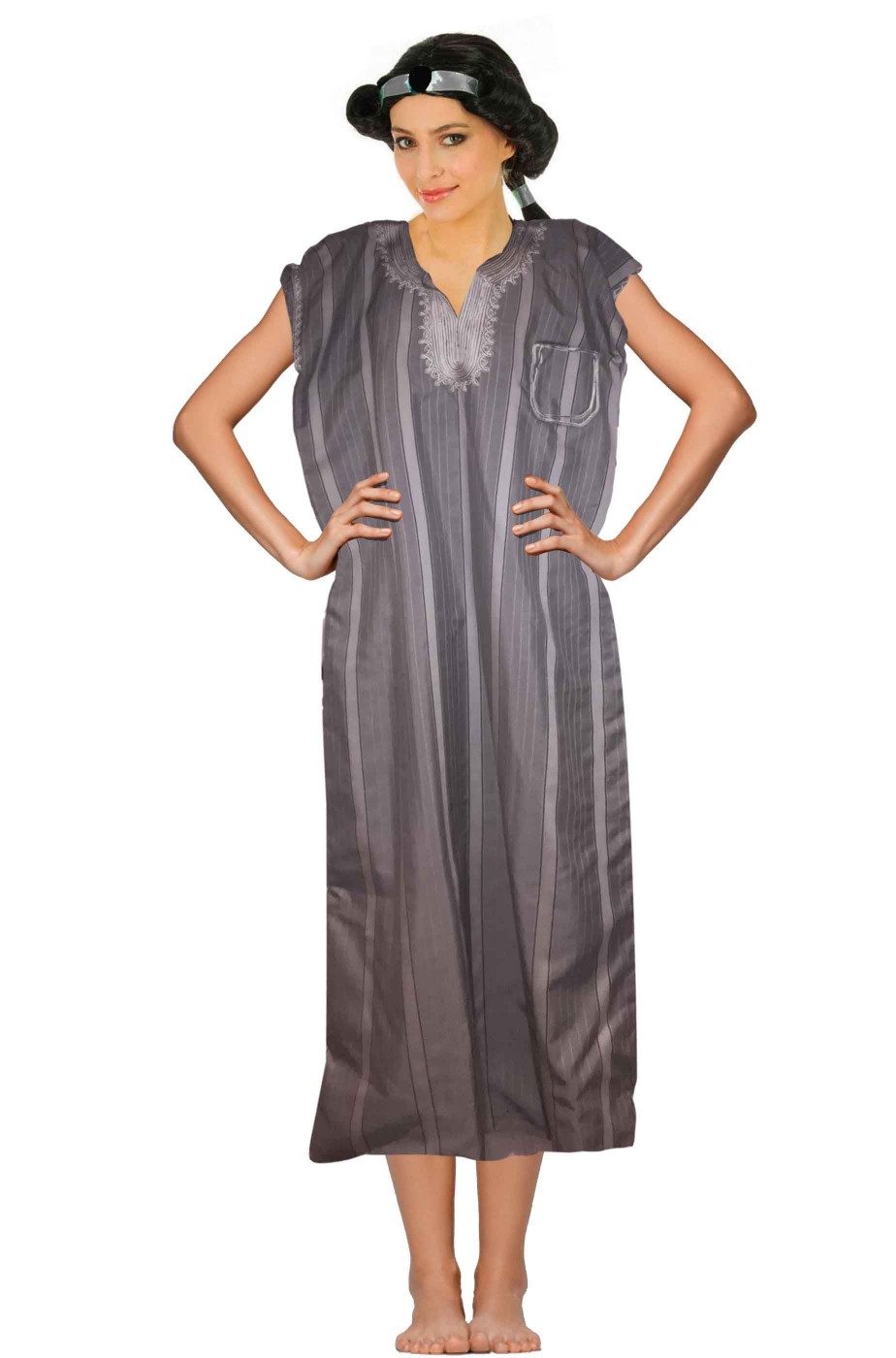Costume donna araba adulta grigia con ricamo 