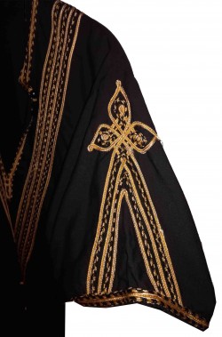 Costume donna araba adulta nera con ricamo dorato