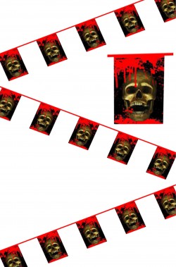 Allestimento decorazione Halloween striscione con teschi sanguinanti anche per pirati m.7