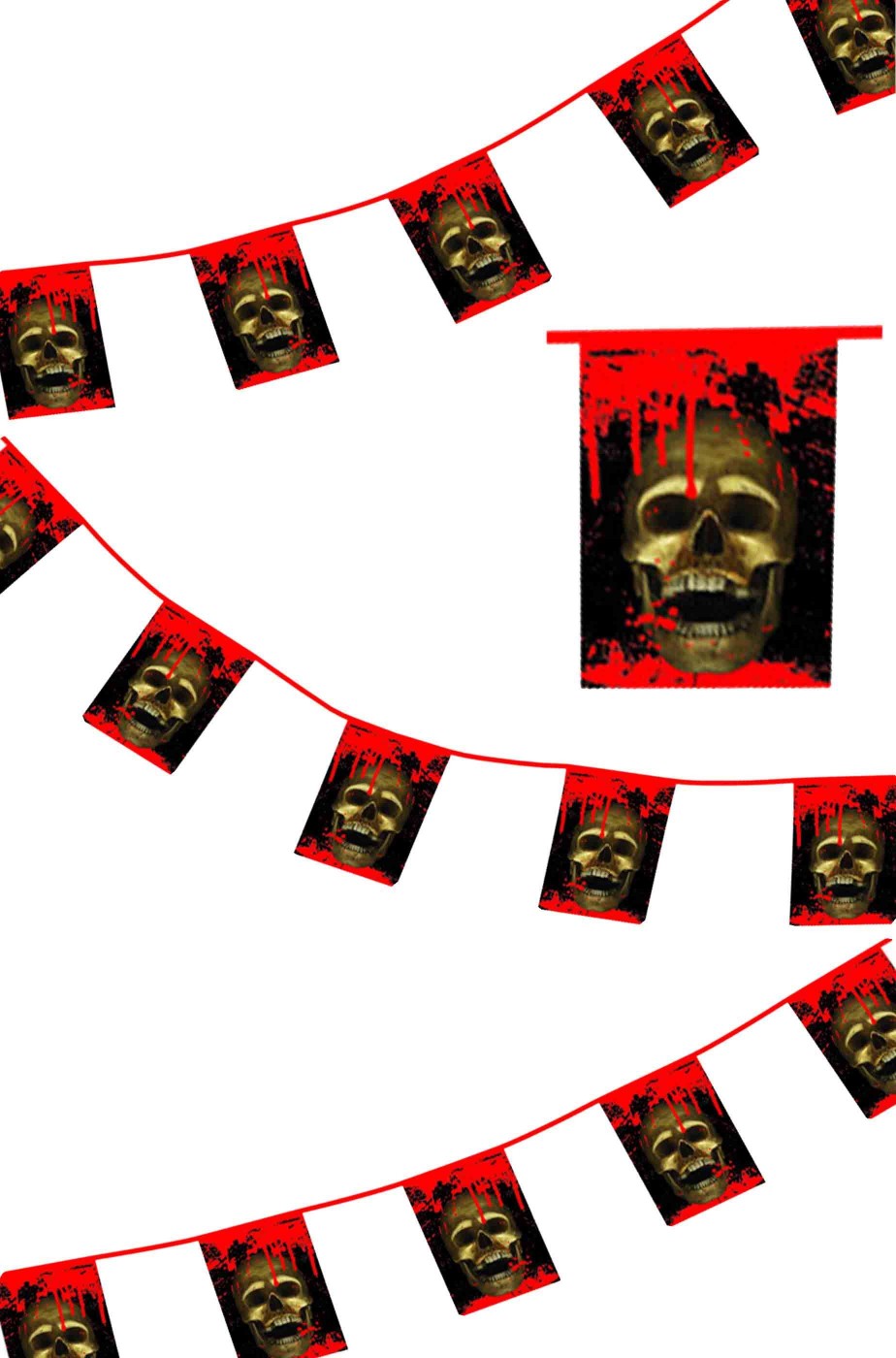 Allestimento decorazione Halloween striscione con teschi sanguinanti anche per pirati m.7