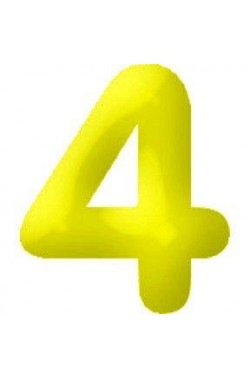 Numero gonfiabile n 4 per compleanno giallo