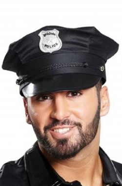 Cappello poliziotto nero taglia unica adulto 