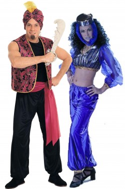 Coppia di costumi Costume Sandokan o Aladino e Odalisca o jasmine o Perla di Labuan