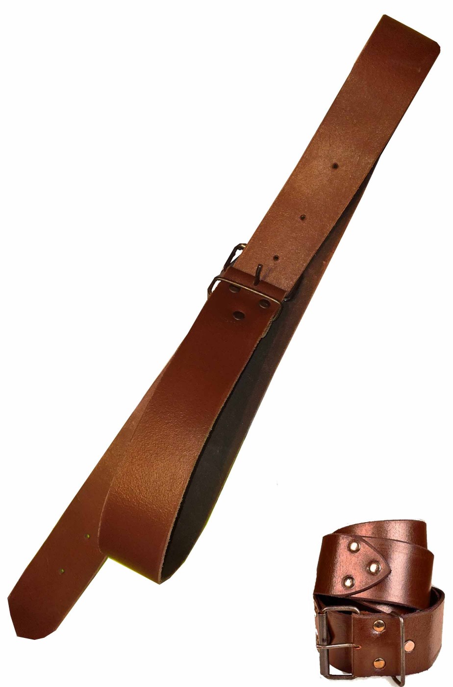 Cintura cinturone in cuoio marrone medievale con fibbia e borchie