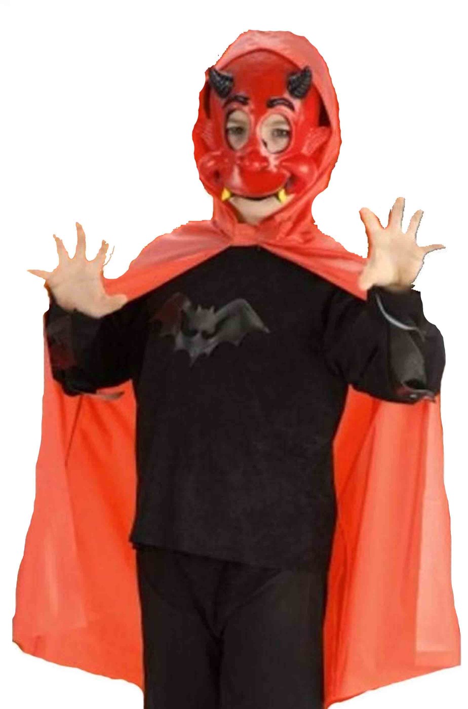Set per costume Halloween da Diavolo bambino con maschera e mantello