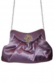 Borsa o borsetta pochette grigia con cameo
