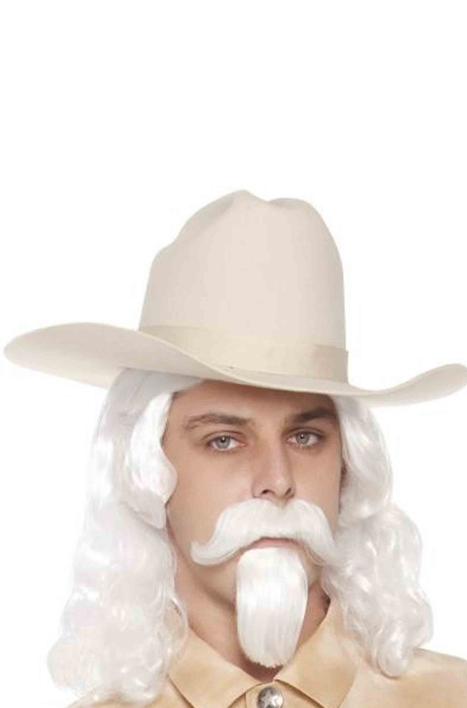 Cappello Cowboy adulto Buffalo Bill tipo Stetson bianco panna