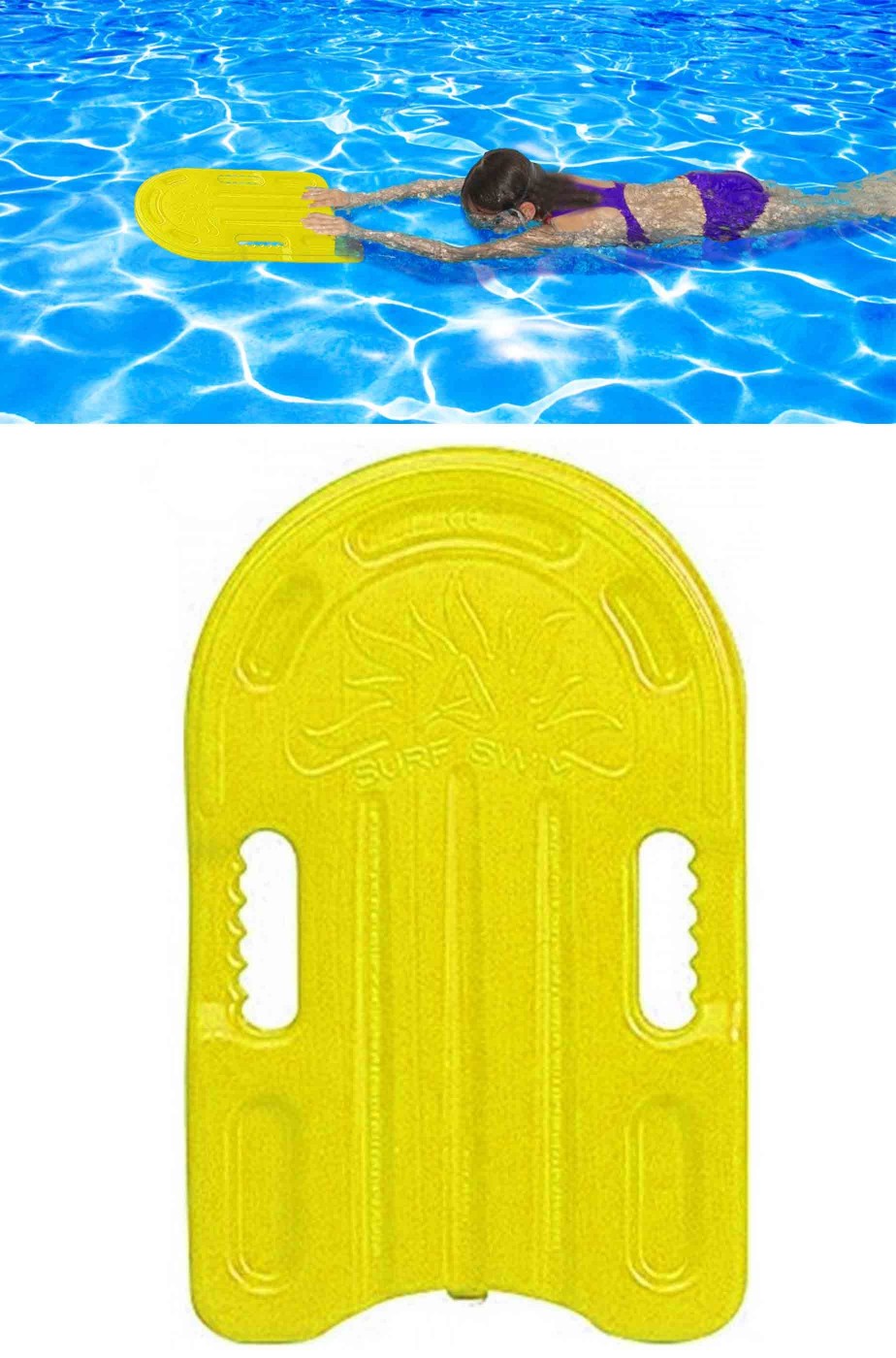 Tavola tavoletta da nuoto in plastica 45cm gialla