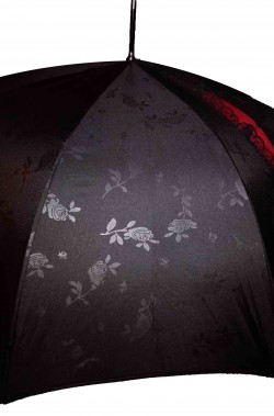 Ombrello dark nero e rosso sangue con stampa
