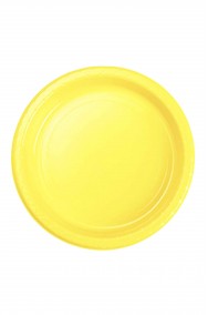 Yellow Party piatti di plastica da dessert gialli (50 piatti, 17cm)