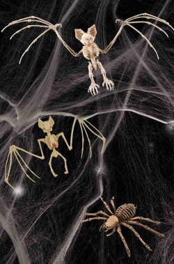 Decorazioni Halloween da appendere scheletri di pipistrello e ragno
