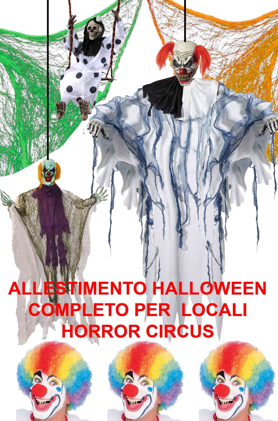 Allestimento Halloween completo a tema Circo dell'Orrore
