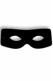 Maschera di carnevale domino nera per Zorro e  Robin