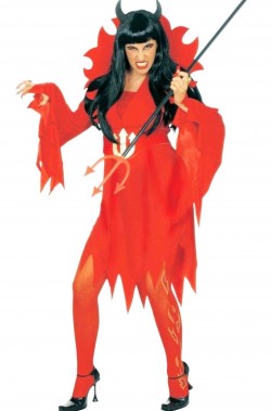 Costume Halloween Adulta Diavola Diavolessa Diavoletta 